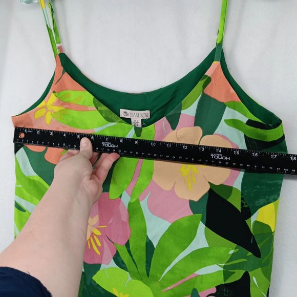 NWOT Eliane Rose Womens Tropical Summer Print Tunic Tank SZ S Side Slits Lined - Picture 5 of 16
